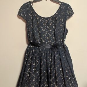 Vintage Rockabilly pin-up dress Navy lace